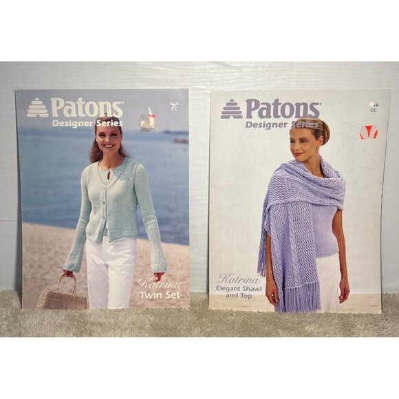 Patons Designer Series Knitting Patterns Katrina Twin Set & Elegant Shawl - Picture 1 of 5